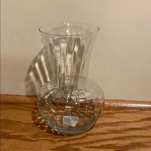 Clear Ribbed Glass Vase